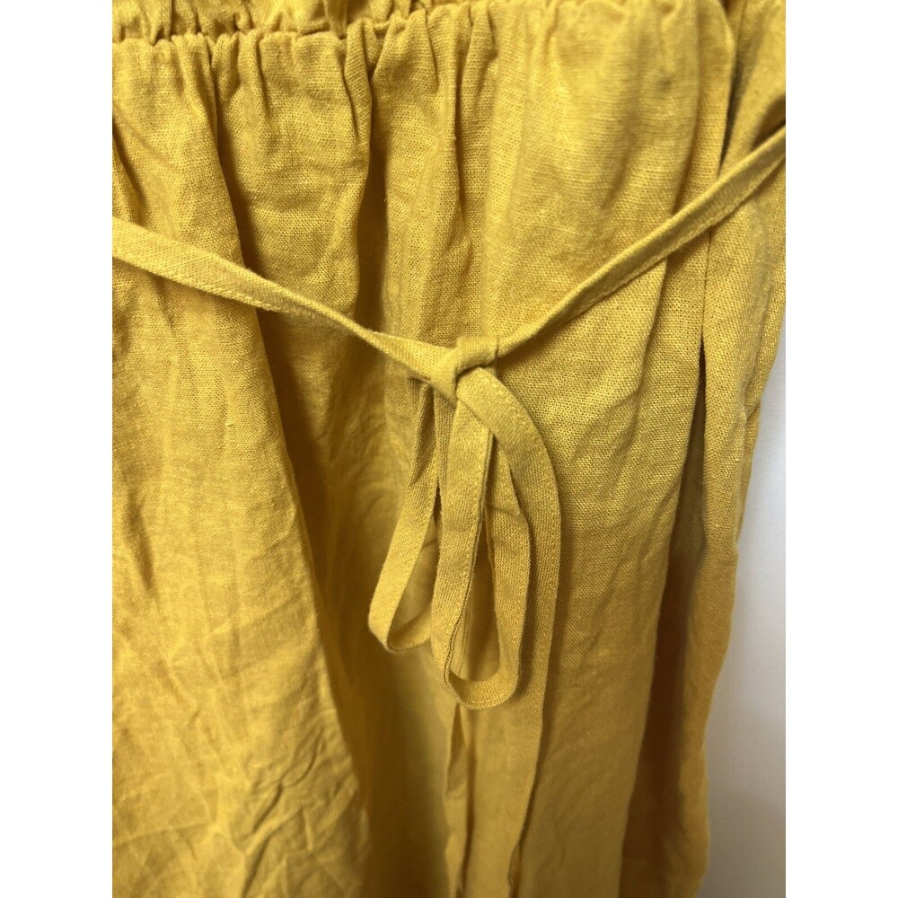 Plus Size Ava & Viv Linen Blend Solid Yellow Mustard Dress Size X - Picture 3 of 8